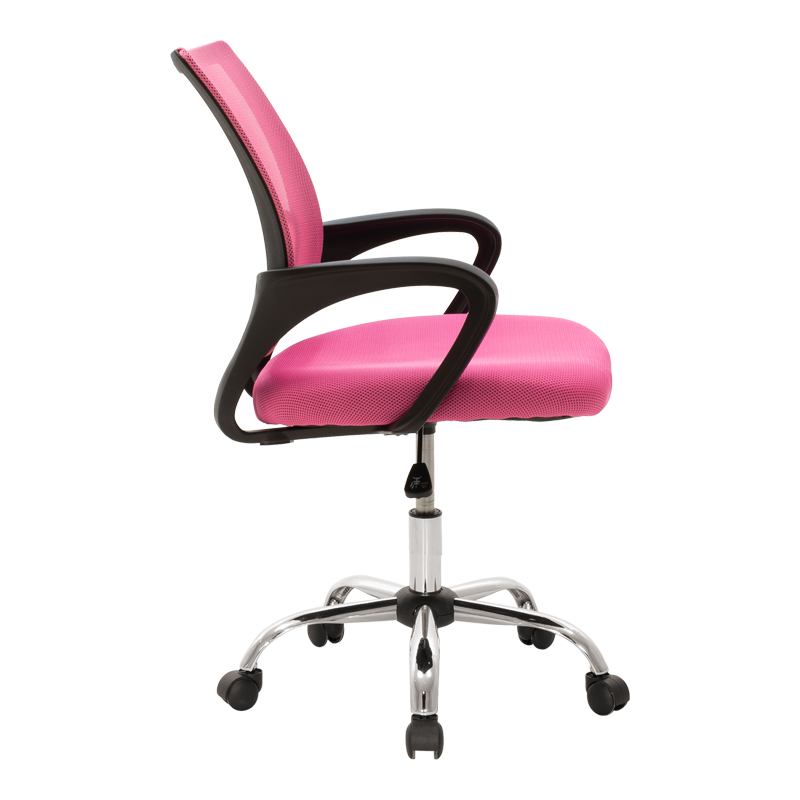 Berto II pakoworld recline office chair with mesh fabric in pink-black shade 60x48x85-95cm