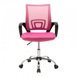 Berto II pakoworld recline office chair with mesh fabric in pink-black shade 60x48x85-95cm
