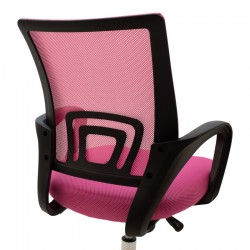 Berto II pakoworld recline office chair with mesh fabric in pink-black shade 60x48x85-95cm