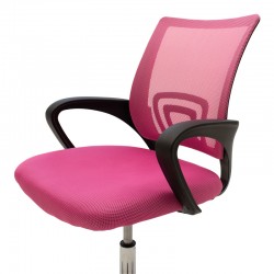 Berto II pakoworld recline office chair with mesh fabric in pink-black shade 60x48x85-95cm