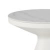Side table Coozlin Inart white marble sintered stone and white metal D50x50cm