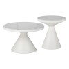 Side table Coozlin Inart white marble with white metal