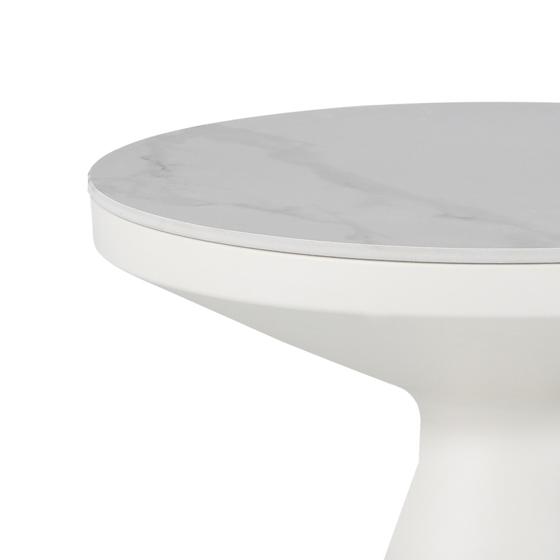 Side table Coozlin Inart white marble with white metal Side table Coozlin Inart white marble with white metal