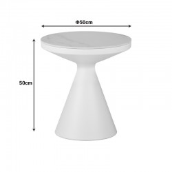 Side table Coozlin Inart white marble with white metal Side table Coozlin Inart white marble with white metal