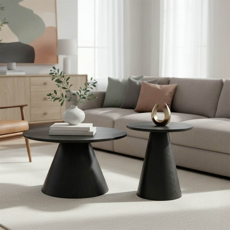 Donda pakoworld mdf coffee table set of 2 black