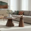 Donda pakoworld mdf-metal coffee table set of 2 walnut