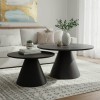 Donda pakoworld mdf metal coffee table set of 2 black