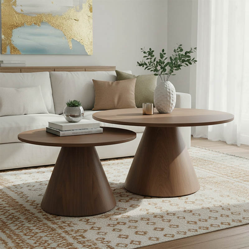 Donda pakoworld mdf coffee table set of 2 walnut