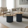 Dovel pakoworld mdf coffee table set of 2 sonoma-black metal
