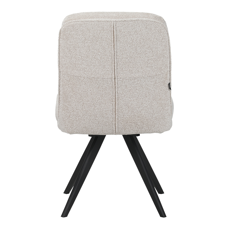 Καρέκλα περιστρεφόμενη Novo pakoworld ύφασμα λευκό μπουκλε-πόδια μαύρο μεταλλικό 65.5x50x90εκ