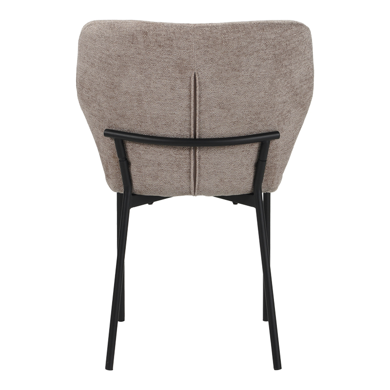 Καρέκλα Mavier pakoworld ύφασμα γκρι-μπεζ-πόδια μαύρο μεταλλικό 48x61.5x82εκ