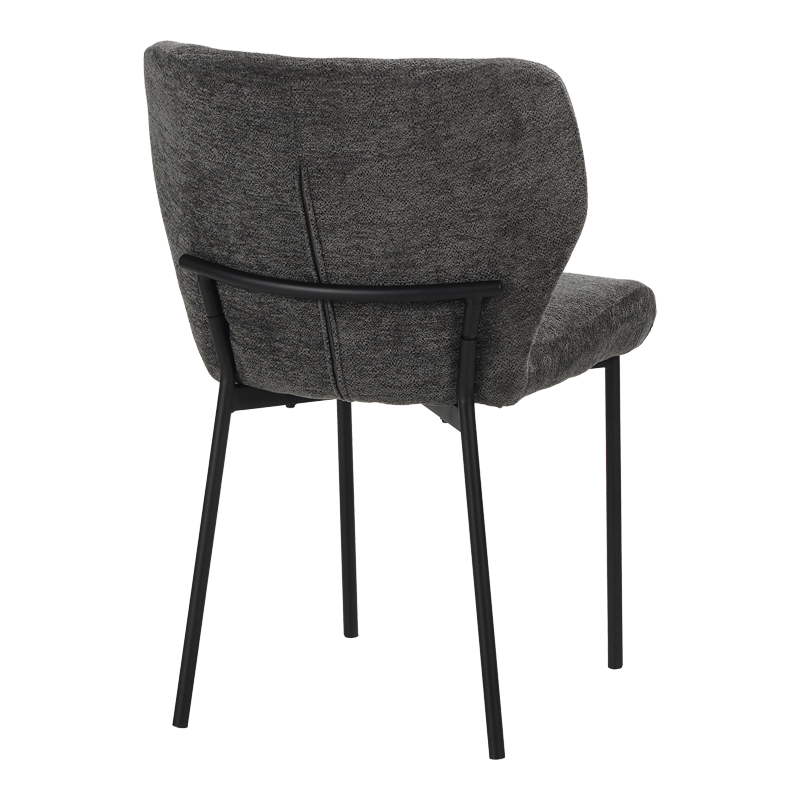 Καρέκλα Mavier pakoworld ύφασμα γκρι-πόδια μαύρο μεταλλικό 48x61.5x82εκ