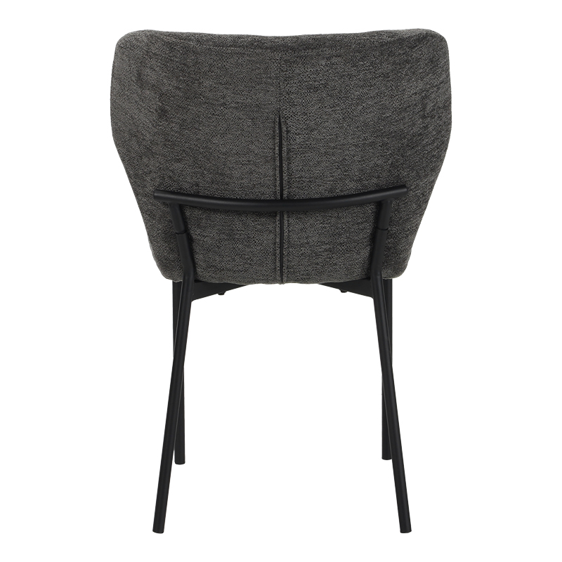 Καρέκλα Mavier pakoworld ύφασμα γκρι-πόδια μαύρο μεταλλικό 48x61.5x82εκ