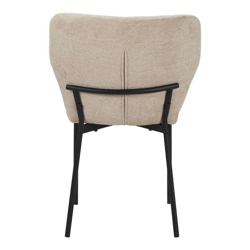 Καρέκλα Mavier pakoworld ύφασμα μπεζ-πόδια μαύρο μεταλλικό 48x61.5x82εκ