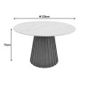 Τραπέζι Franzel pakoworld sintered stone σε όψη τραβερτίνας-mdf καρυδί Φ120x75εκ