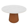 Τραπέζι Franzel pakoworld sintered stone σε όψη μαρμάρου-mdf σε φυσική απόχρωση Φ120x75εκ