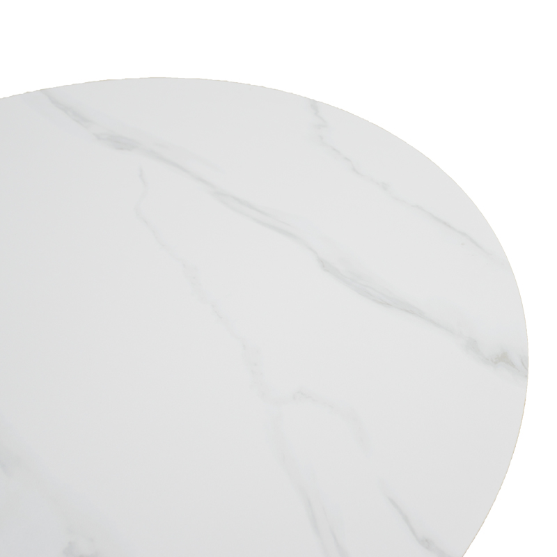 Τραπέζι Franzel pakoworld sintered stone σε όψη μαρμάρου-mdf σε φυσική απόχρωση Φ120x75εκ