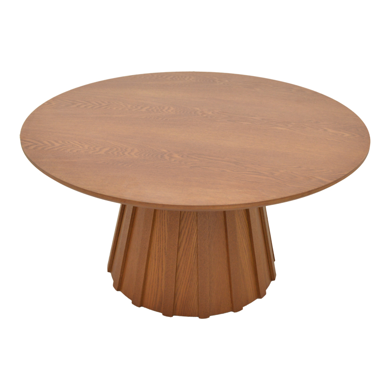 Τραπέζι σαλονιού Franzel pakoworld mdf καρυδί Φ80x40εκ