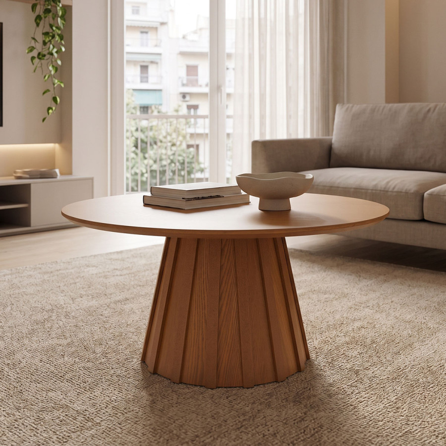 Coffee table Franzel pakoworld mdf walnut D80x40cm