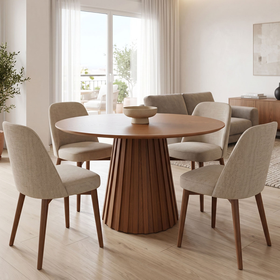 Dining table Franzel pakoworld mdf walnut D120x75cm