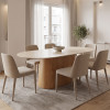 Τραπέζι Karlino pakoworld sintered stone σε όψη τραβερτίνας-mdf σε φυσική απόχρωση 180x90x76εκ
