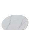 Tραπέζι Balou pakoworld sintered stone σε λευκή απόχρωση με όψη μαρμάρου-βάση λευκό μέταλλο Φ90x73εκ