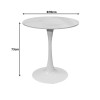 Balou pakoworld table sintered stone in white marble look-white metal base D90x73cm