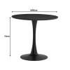 Balou pakoworld table sintered stone in black marble look-black metal base D90x73cm