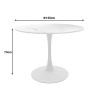 Balou pakoworld table sintered stone in white marble look-white metal base D120x73cm
