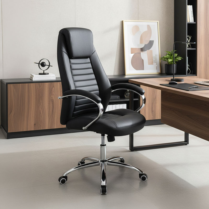 Καρέκλα γραφείου διευθυντή Sonar pakoworld pu μαύρο