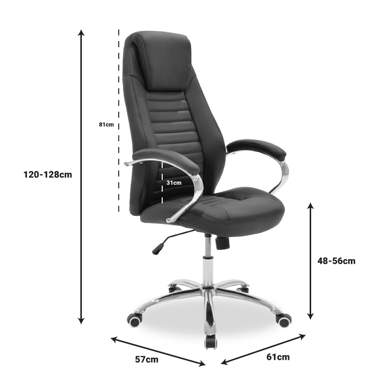 Sonar pakoworld manager office chair with PU in black colour