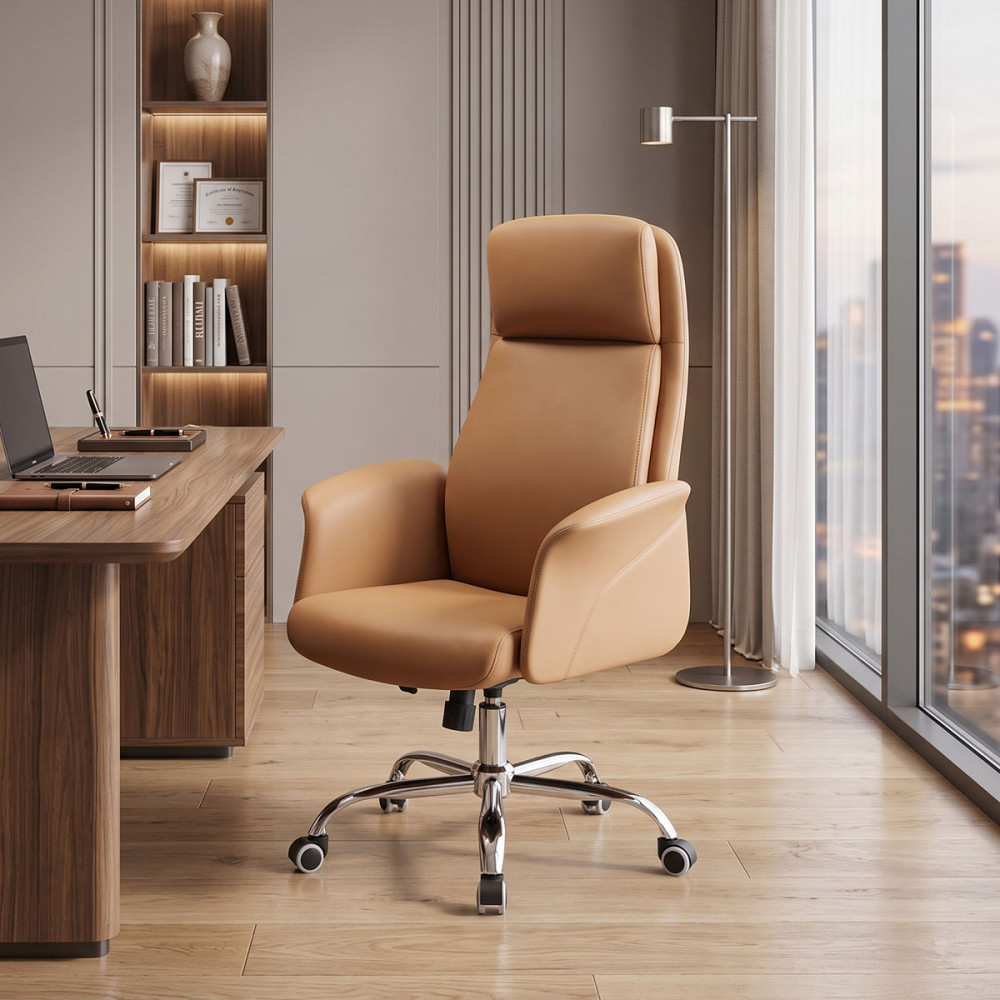 Manager office chair Derjio pakoworld brown pu 68x66x115cm