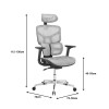 Director's office chair Karlo pakoworld white-black mesh fabric 72x70x112cm