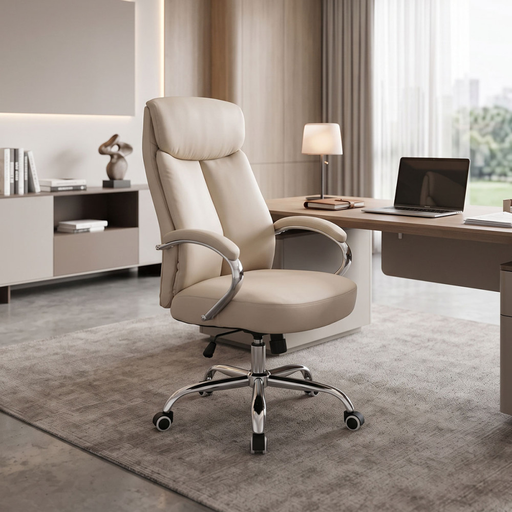 Manager office chair Venza pakoworld beige pu 70x65x117-124cm