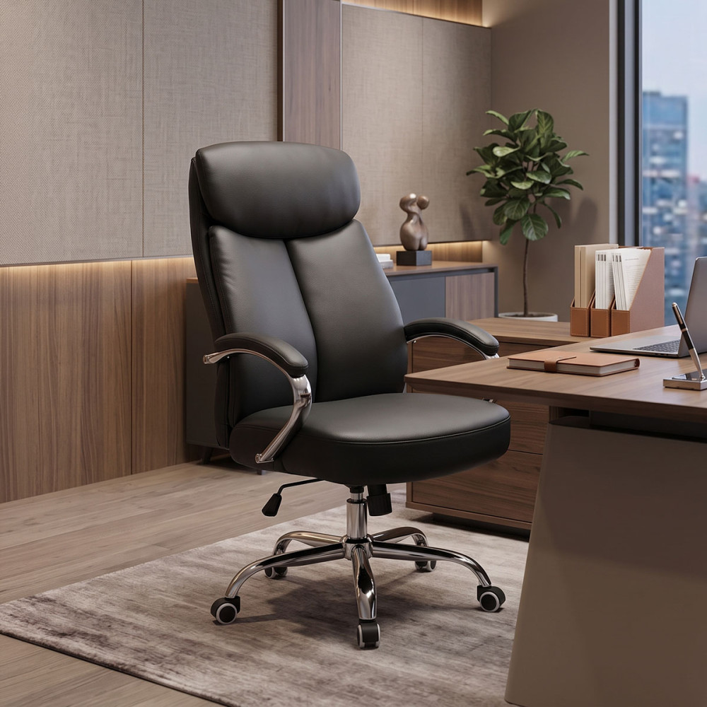 Manager office chair Venza pakoworld black pu 70x65x117-124cm