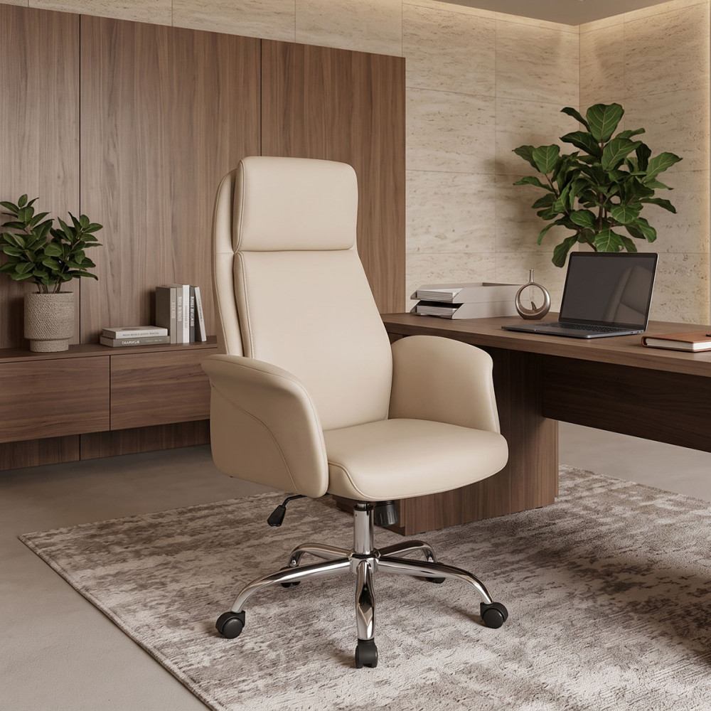Manager office chair Derjio pakoworld beige pu 68x66x115cm