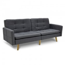 3 seater sofa-bed Flexible pakoworld fabric dark grey 198x87x76 3 seater sofa-bed Flexible pakoworld fabric dark grey 198x87x76
