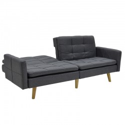 3 seater sofa-bed Flexible pakoworld fabric dark grey 198x87x76 3 seater sofa-bed Flexible pakoworld fabric dark grey 198x87x76