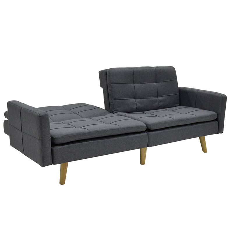 3 seater sofa-bed Flexible pakoworld fabric dark grey 198x87x76 3 seater sofa-bed Flexible pakoworld fabric dark grey 198x87x76