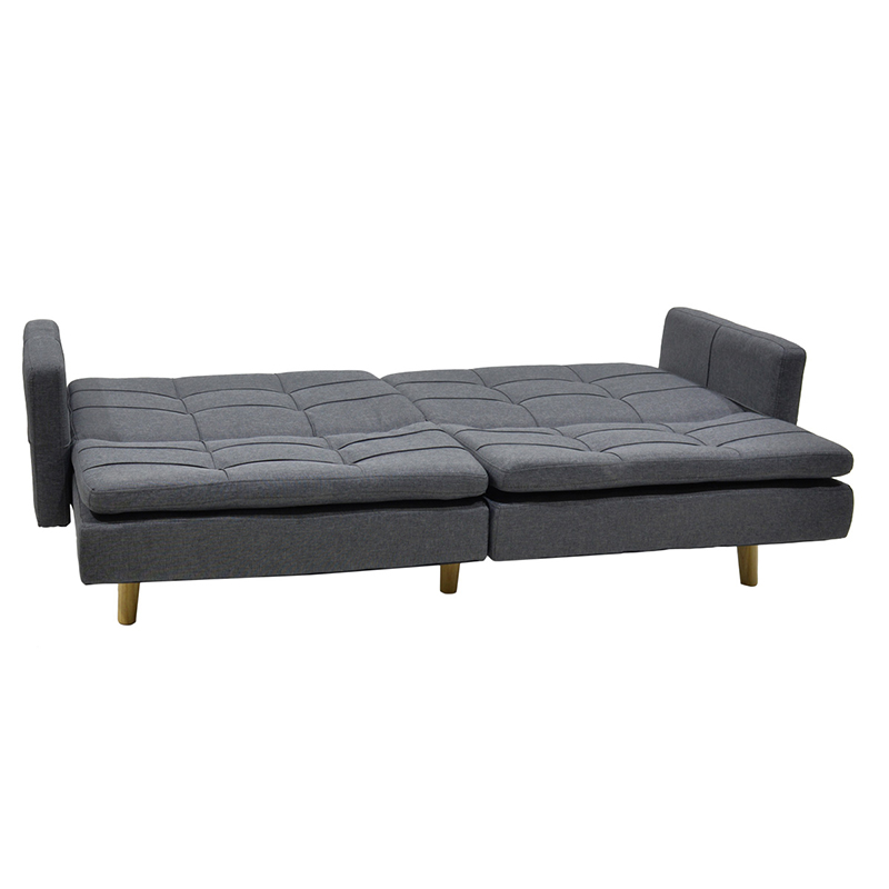 3 seater sofa-bed Flexible pakoworld fabric dark grey 198x87x76 3 seater sofa-bed Flexible pakoworld fabric dark grey 198x87x76