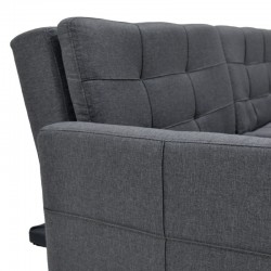 3 seater sofa-bed Flexible pakoworld fabric dark grey 198x87x76 3 seater sofa-bed Flexible pakoworld fabric dark grey 198x87x76