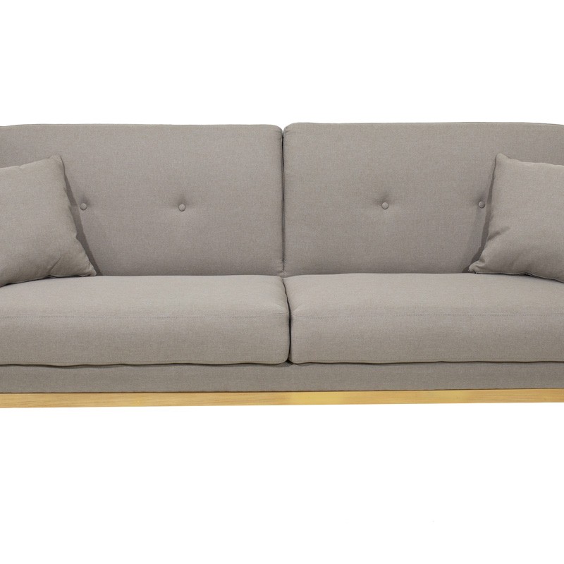 Καναπές-κρεβάτι Carmelo pakoworld με μπεζ-γκρι ύφασμα 214x80x86εκ