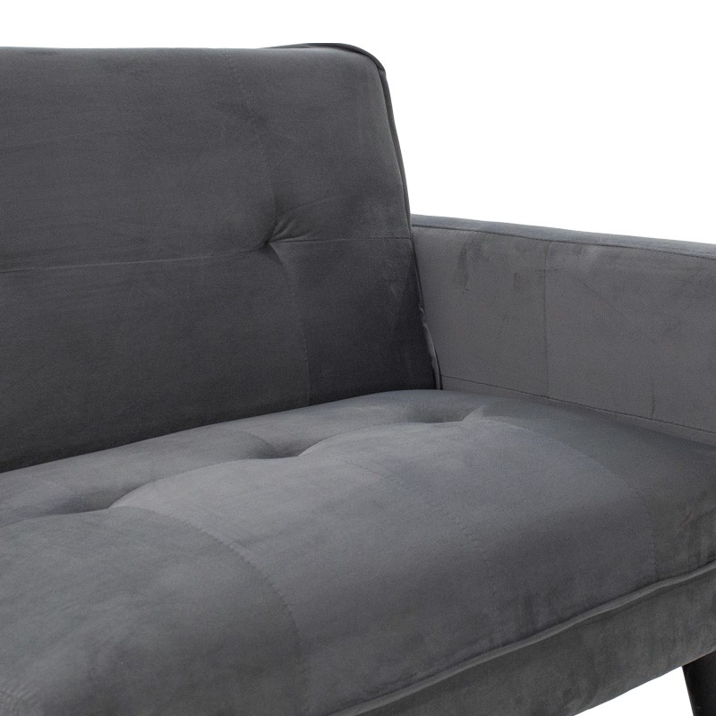 Καναπές γωνία-κρεβάτι με υποπόδιο Dream pakoworld γκρι-ασημί βελούδο 209x157x80εκ