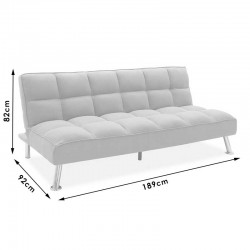 Καναπές-κρεβάτι Rebel pakoworld 3θέσιος με ύφασμα γκρι 189x92x82εκ