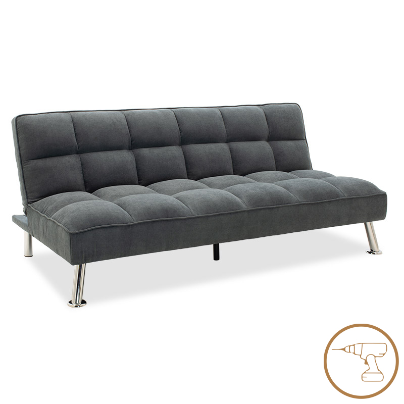 3 seater sofa-bed Rebel pakoworld with fabric in dark grey color 189x92x82cm 3 seater sofa-bed Rebel pakoworld with fabric in dark grey color 189x92x82cm