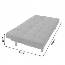 3 seater sofa-bed Travis pakoworld with fabric in light blue color 175x83x74cm 3 seater sofa-bed Travis pakoworld with fabric in light blue color 175x83x74cm