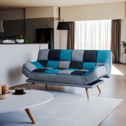 3 seater sofa-bed Andy pakoworld fabric multicolored 177x91x86cm 3 seater sofa-bed Andy pakoworld fabric multicolored 177x91x86cm