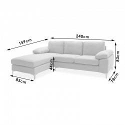 Corner sofa Cohen pakoworld with right corner fabric dark grey fabric 240x159x83cm Corner sofa Cohen pakoworld with right corner fabric dark grey fabric 240x159x83cm