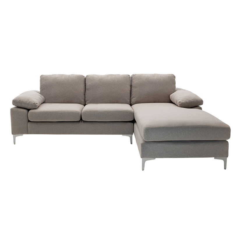 Corner sofa Cohen pakoworld with left corner fabric beige fabric 240x159x83cm Corner sofa Cohen pakoworld with left corner fabric beige fabric 240x159x83cm