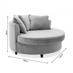 Armchair-sofa pakoworld sofa round in rotten apple velvet 123x120x85cm Armchair-sofa pakoworld sofa round in rotten apple velvet 123x120x85cm